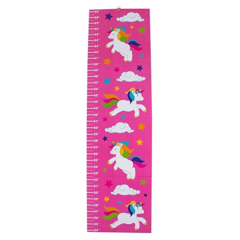 Unicorn CCUT Kid Growth Chart Canvas & Wood Wall Ruler for Boys and Girls 79 Inches x 7.9 Inches Bedrooms Cartoon Unicorn Patterns Great for Nurseries Wall Decor 