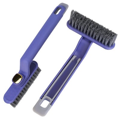 NewHome "2-Pack Multi-Function Rotating Crevice Cleaning Brush with Stiff Bristles & 2-in-1 Clip for Tight Spaces" Purple