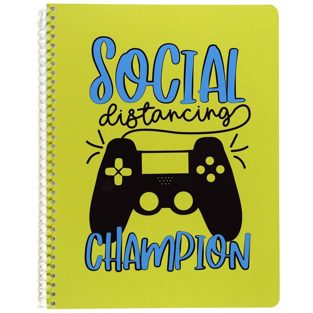 Photos - Notebook Wide Ruled 1 Subject Spiral  Lets Game Social Distancing Champion