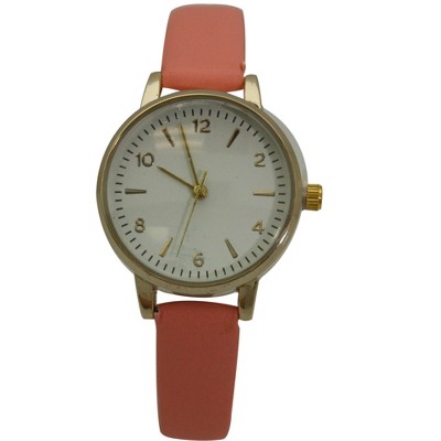 OLIVIA PRATT SMALL FACE AND GOLD DETAIL LEATHER STRAP WATCH
