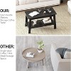 Nasitip 2-Tie Coffee Table,Wood Table with Open Rectangular Storage Compartment,Black - 4 of 4