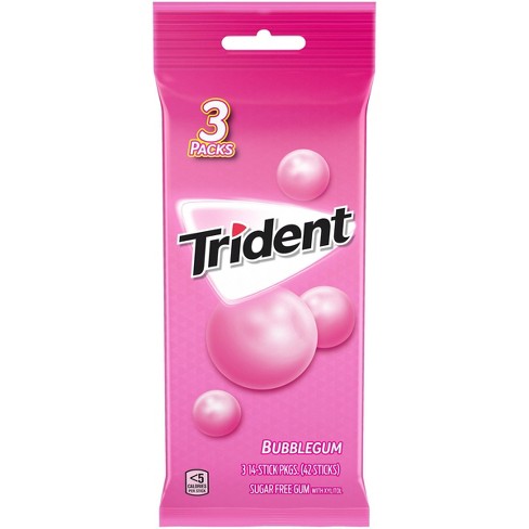 Trident Bubblegum Sugar Free Gum - 3ct/2.86oz - image 1 of 4