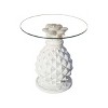 Moda Furnishings Outdoor White Glass Round Coffee Table - 2 of 4