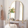 MAYEERTY 35.83x24.02x1.57in Aluminum Thin Edge Right-Angle Arch Gold Hanging Mirror - 2 of 4