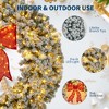 Prelit Christmas Wreaths for Front Door, Weather Resistant Winter Wreath with LED Lights & Red Bow for Fireplace Garage Gates Indoor Outdoor - 4 of 4