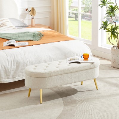 Velvet fabric storage Ottoman chair, with legs, easy to assemble, living room entrance shoe bench, bedroom entrance