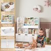 Kids Bookcase with 3 Movable Drawers & 4 Tier Bookshelf,Multifunctional Toy Organizers and Storage with 4 Storage Cubbies - 4 of 4