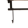 VIP Metal 23.23 in. Brown Wall Shelf with 5 Hooks - 3 of 4