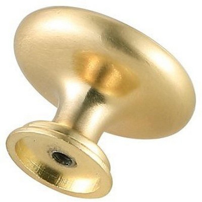 Brushed Gold Round Mushroom Knob Set with Mounting Hardware
