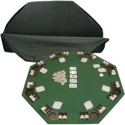 Toy Time Deluxe Poker & Blackjack Table Top With Case - Green Felt
