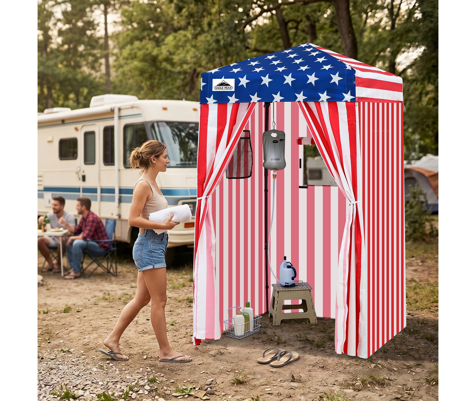 EAGLE PEAK 4x4 Pop Up Canopy, Flex Ultra Compact Portable Privacy Changing Room Photoshoots