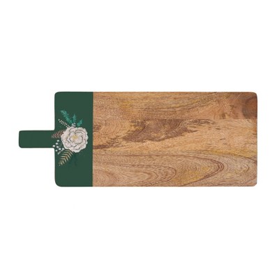 Gallerie II Happy Holiday Poinsettia Mango Wood Tray