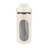 NewHome "34oz Motivational Glass Water Bottle with Time Markers, Straw, Silicone Sleeve & Handle for Gym" White - 3 of 4