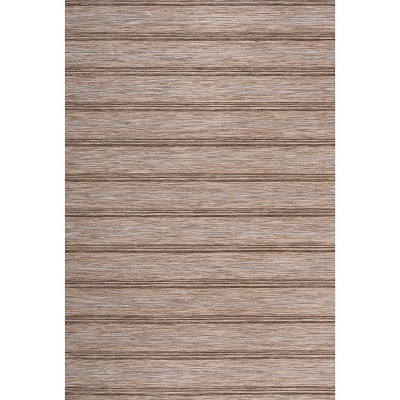 Coastal Charm Brown/Natural Stripe Synthetic 8' x 10' Rug