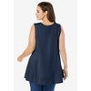 Woman Within Plus Size Sleeveless Fit-And-Flare Tunic Top - 3 of 4