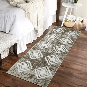 Machine Washable Area Rug for Living Room Non Slip Bedroom Carpet Low Pile Throw Rug Modern Geometric Printed Carpet for Kitchen - 1 of 4
