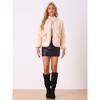 Allegra K Women's Faux Fur Single Breasted Long Sleeve Plush Warm Winter Coat - 4 of 4
