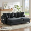 YOOCOZZ Upholstered Sectional Sofa L-shaped Sofa with Ample Storage Space,Movable Ottoman and Six Throw Pillows - 3 of 4