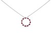 .925 Sterling Silver Alternating Created Red Ruby and Opal Circle Pendant Necklace - 2 of 4