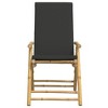 vidaXL 6 Piece Bamboo Patio Recliners - Folding Outdoor Chairs with Dark Gray Cushions, 5-Position Adjustable Backrest - 4 of 4