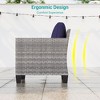 Sonkuki 3-Piece Patio Sofa Set Outdoor Wicker Rattan Furniture Set Conversation Set with Side Table, Cushions - 3 of 4