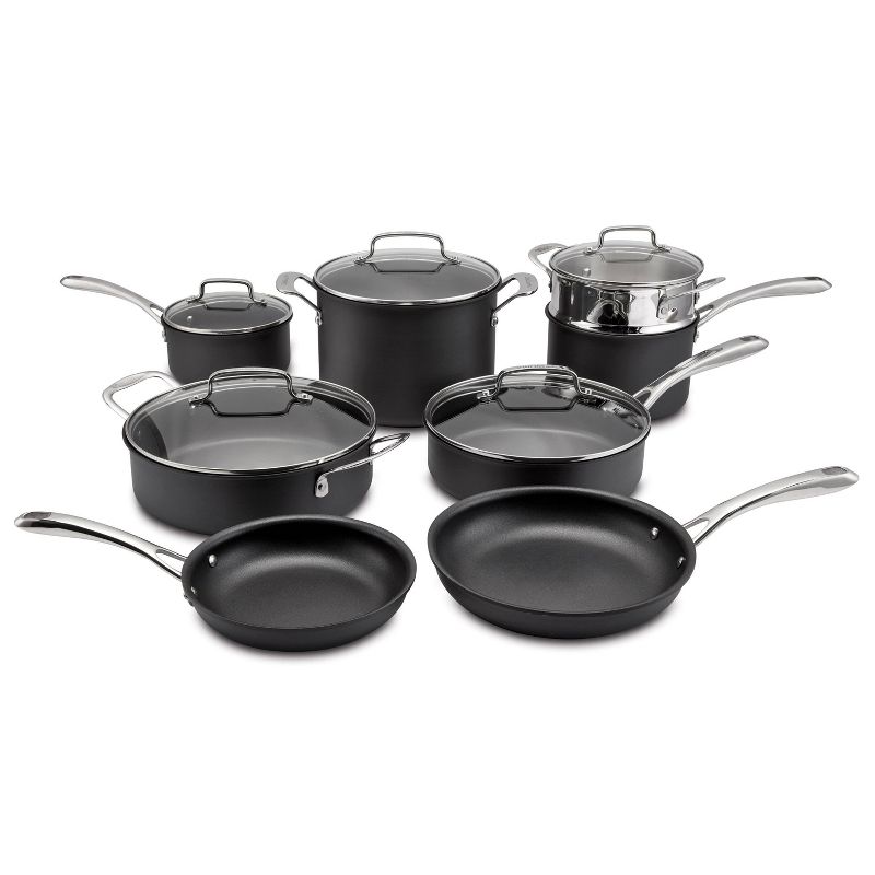 Cuisinart Classic 13pc Hard Anodized Cookware Set Silver/Black, 1 of 9