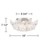 Possini Euro Design Filoli 16" Modern Semi Flush-Mount Ceiling Light Fixture Kitchen Foyer Hallway Flower Unique Silver Brushed Nickel Finish Glass - 4 of 4