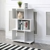 Vynxaria Modern Staggered 3-Shelf Manor Bookcase Sleek Design, Room-Adaptable, White - 3 of 4
