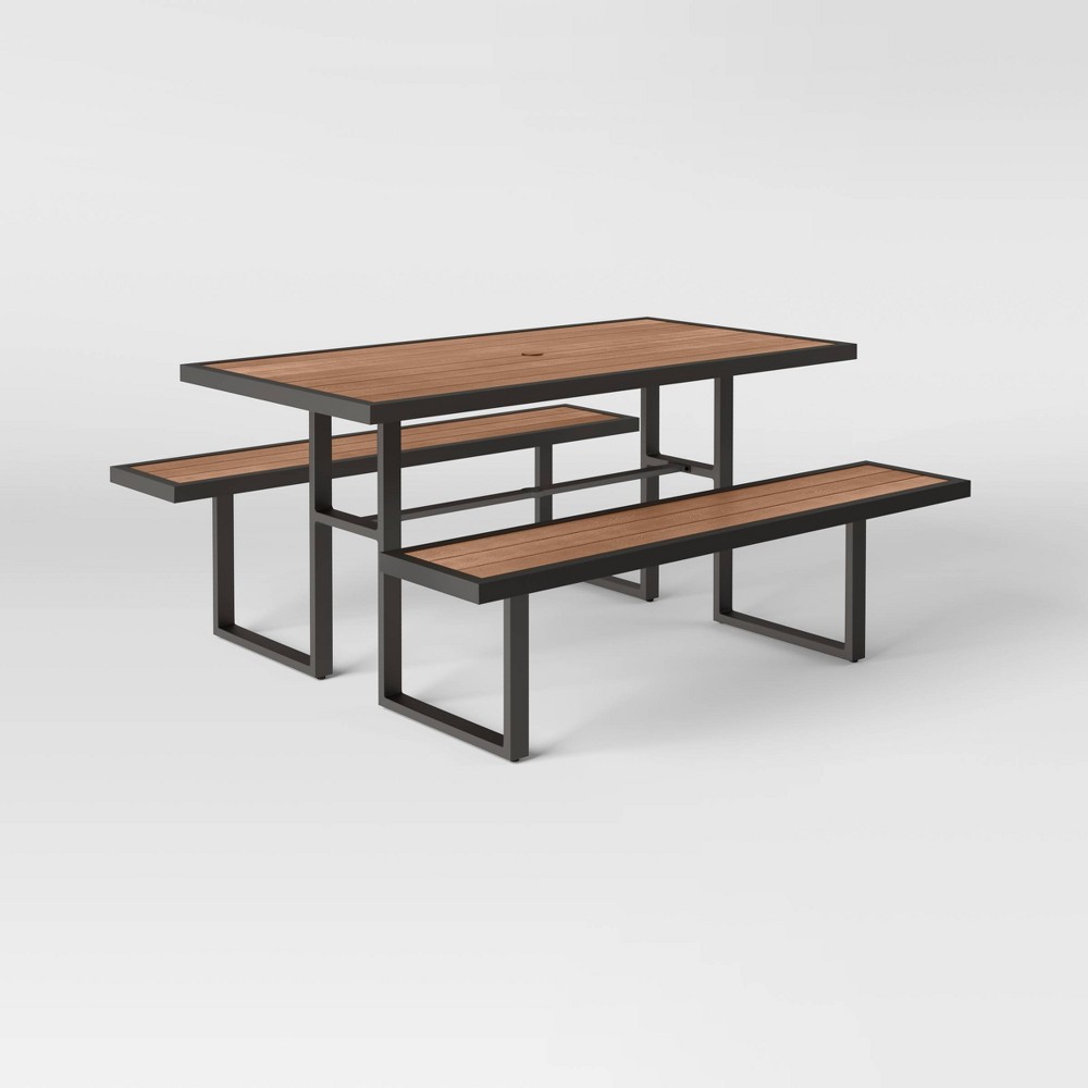 Bryant Faux Wood Rectangle Patio Picnic Table Graynatural Wood Project 62 Patio Furniture 