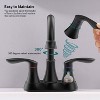 PAGED Bathroom Faucet with 360 Degree High Arc Swivel Spout, 2-Handle Centerset Vanity Sink Faucet with Pop-up Drain & Supply Hoses - 2 of 4