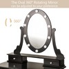 Garvee Vanity Desk-Wood Makeup Dressing Table with Oval Mirror & Stool,Black - 2 of 4