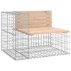 vidaXL Garden Bench Natural wood Solid Pine wood, Galvanized steel - 3 of 4