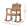Okak 19" Boho Patio Rocking Chair Premium Acacia Armchair with Cushion,1 Pc,Rustic Recliner Chair for Porch,Backyard&Garden,Natural - 3 of 4