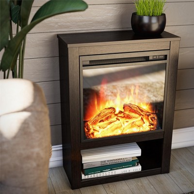 Espresso 22-Inch Electric Fireplace with Mantel and Shelf