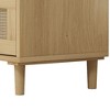 3-Drawers Rattan Storage Cabinet Rattan Drawer (Set of 2),for Bedroom,Living Room,Dining Room,Hallways,Oak - 4 of 4