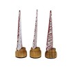Ganz 5.0 Inch Embossed Red Trees Triangle Holiday Red & White Tree Sculptures - 3 of 3