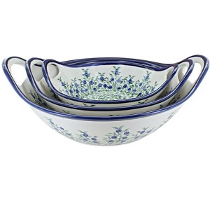 Blue Rose Polish Pottery 1347-1813-1814 Zaklady Bowl Set - 1 of 1