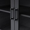 Gulches 63'' Farmhouse TV Stand for TVs Up to 70" - Black Buffet Cabinet with Tempered Glass Doors, Shelves & Wood Gourd Legs, Living Room - 4 of 4