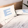 Deny Designs King April Lane Art Block Blue Monogram E Microfiber Printed Pillow Sham - 2 of 3