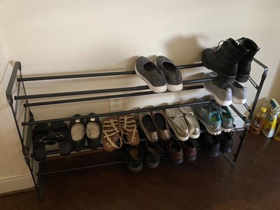 Songmics 12-tier Shoe Rack Tall Metal Shoe Storage Organizer Grey : Target