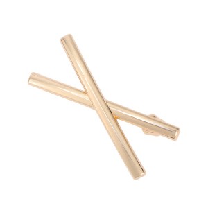 Unique Bargains Fashion X-Shape Hair Clips Gold Tone 1 Pc - 1 of 4