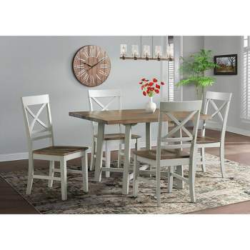 5pc Bedford Standard Height Dining Table Set with 4 Chairs Brown - Picket House Furnishings