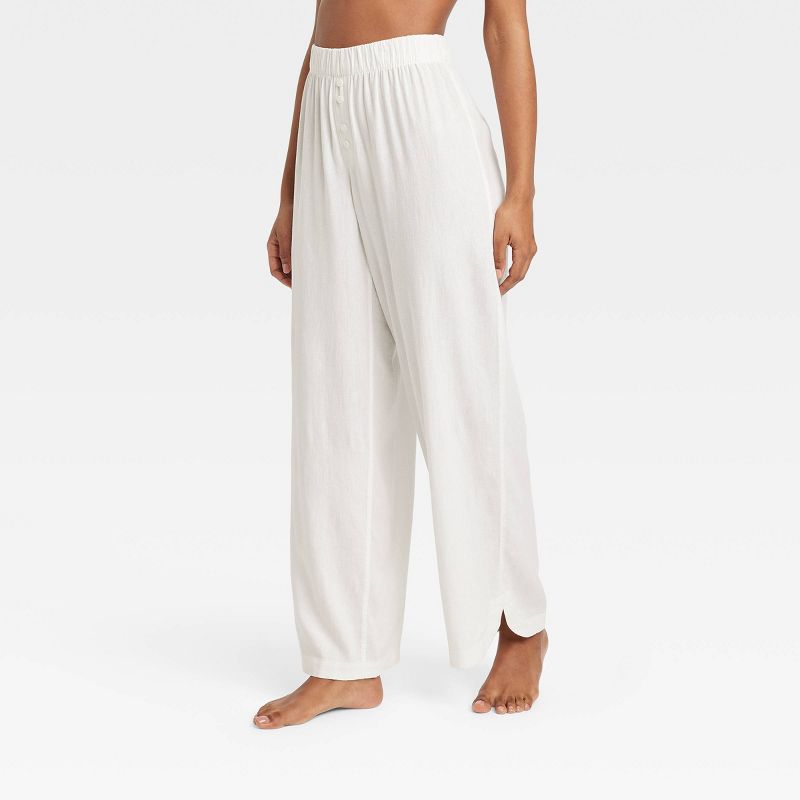 Women's Linen Blend Pajama Pants - Stars Above™, 1 of 7