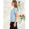INSPIRE CHIC Women's Cutout Round Neck Cap Sleeve Casual Top - 4 of 4