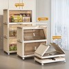 19.69" Plastic Side Wide Folding Storage Cabinet with Magnetic Door, Wheels - 4 of 4