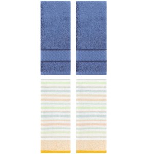 REGALWOVEN 4 Pcs Cotton Soft Comfortable Absorbent Striped Hand Towel - 1 of 4