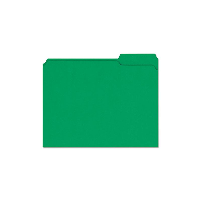 Universal Reinforced Top-Tab File Folders, 1/3-Cut Tabs: Assorted, Letter Size, 1" Expansion, Green, 100/Box, 4 of 6