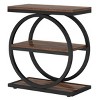 Syemin End Tables Industrial Narrow End Table with 3-Tier Storage Shelves, Modern Slim Industrial Sofa Side Table, Brown, 23.62"*11.81"*25.59" - 2 of 4