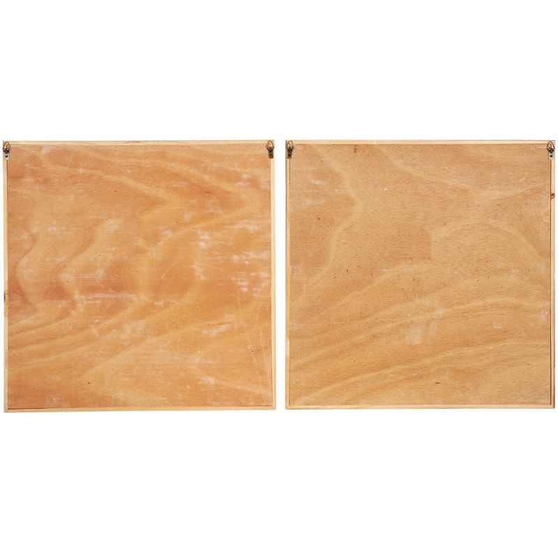 Set of 2 Wood Geometric Handmade Southwestern Beaded Wall Decors Brown - Olivia &#38; May, 3 of 5