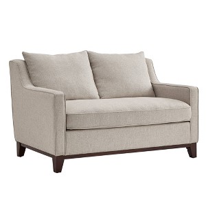 Inspire Q Madge Tweed Fabric Loveseat Oatmeal: Rubberwood Frame, Twill Upholstery, Removable Cushions - 1 of 4